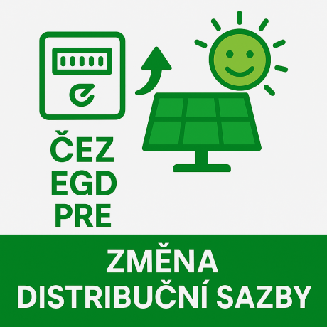 Změna distribuční sazby ČEZ, EGD, PRE