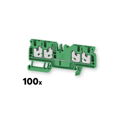 Weidmüller Průchozí řadová svorkovnice S4C 2.5 zelená (100 ks)