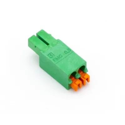Zelený zasouvací svorkový konektor 2pinový